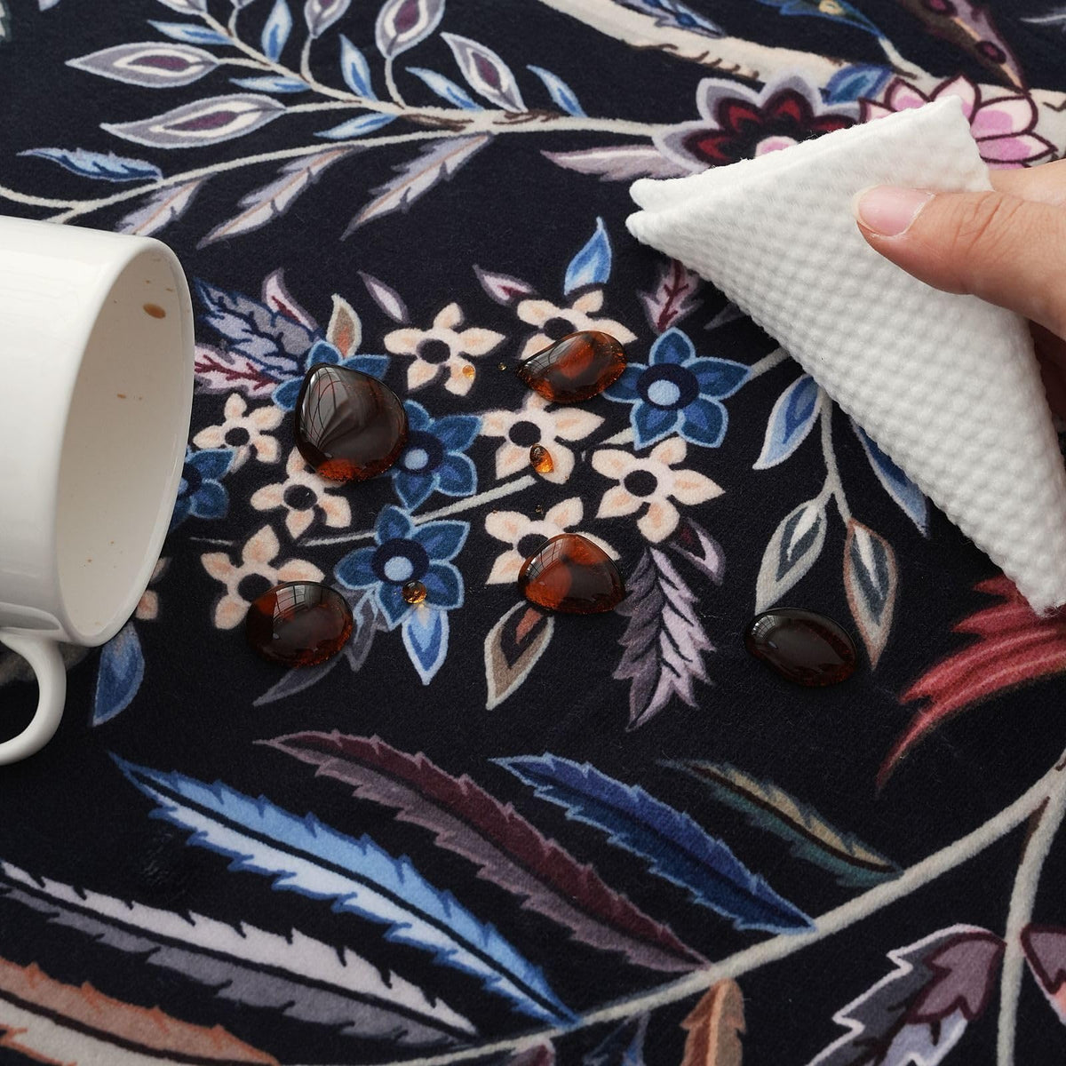 Rugcomf kid and pet friendly rug stands up to busy homes.