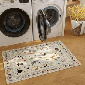 Rugcomf kid and pet-friendly rug withstands daily messes.