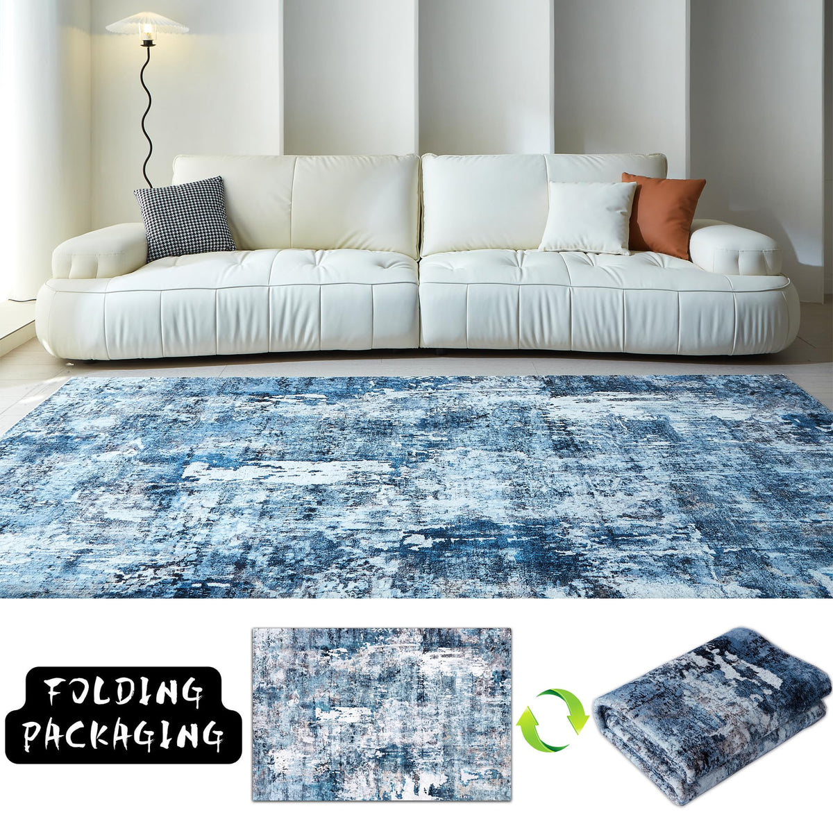 Rugcomf kids and pets friendly rug with easy maintenance.