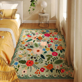 Rugcomf living room décor rug enhances spaces with warm tones