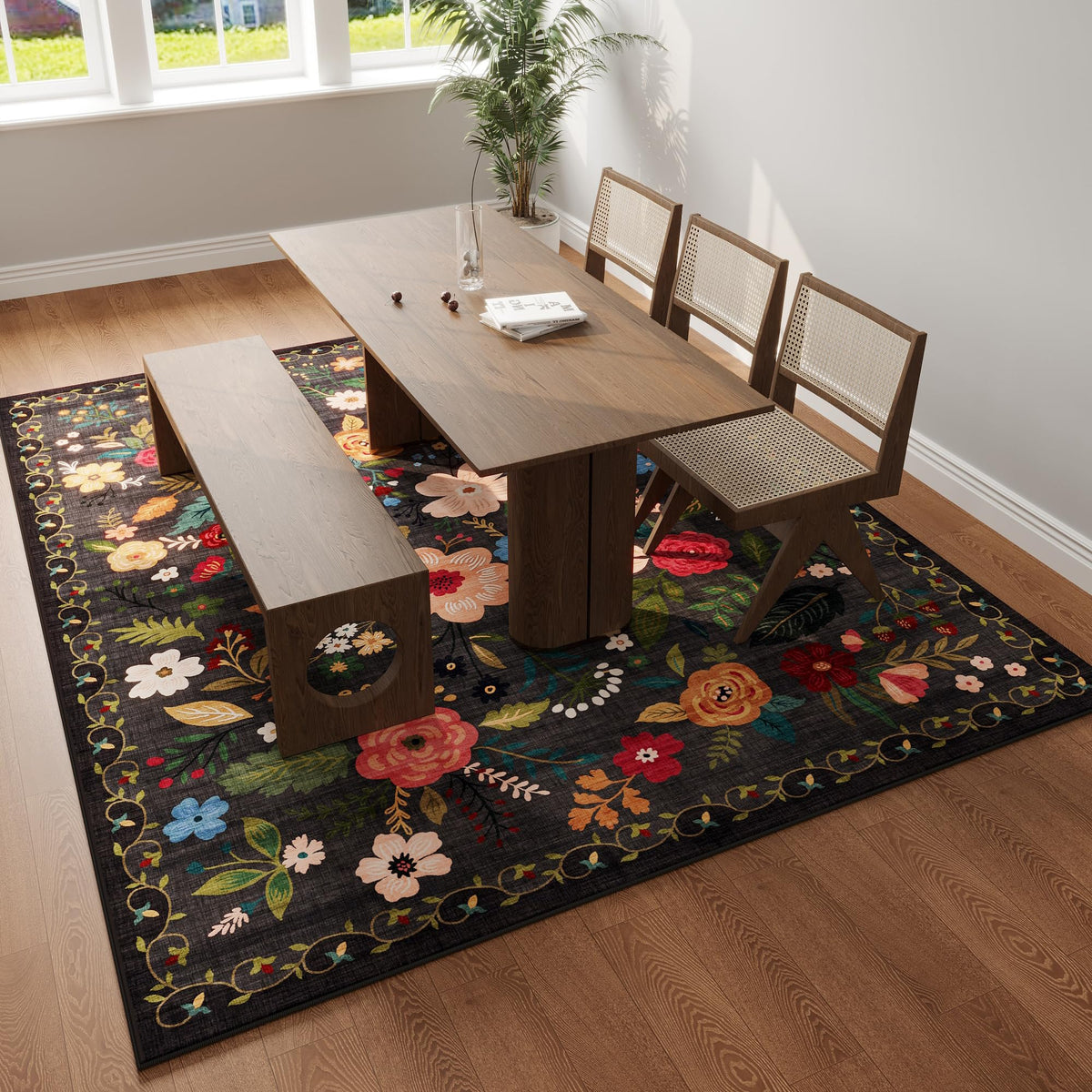 Rugcomf durable faux wool fibers resist wear.