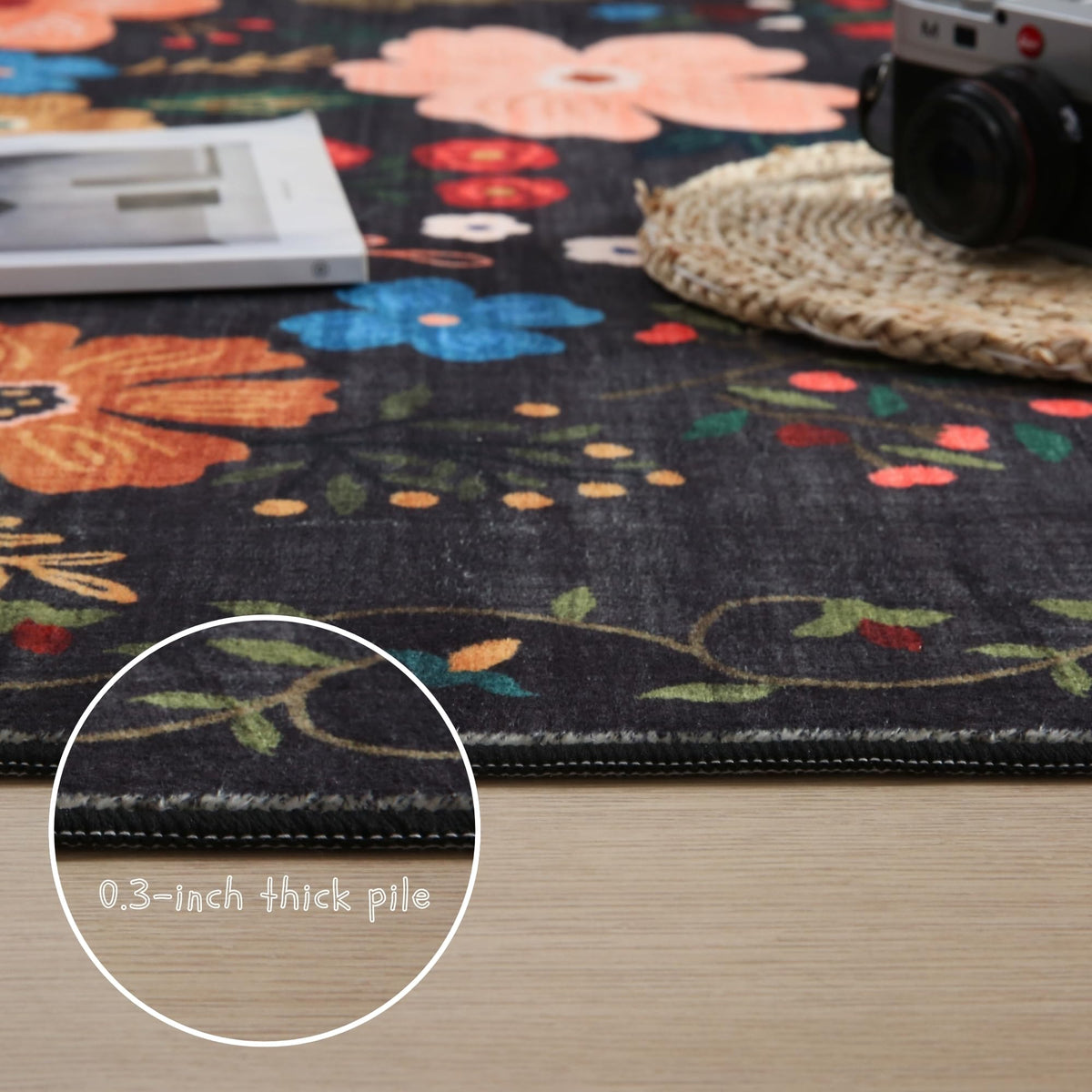 Rugcomf vintage medallion rug adds retro charm.