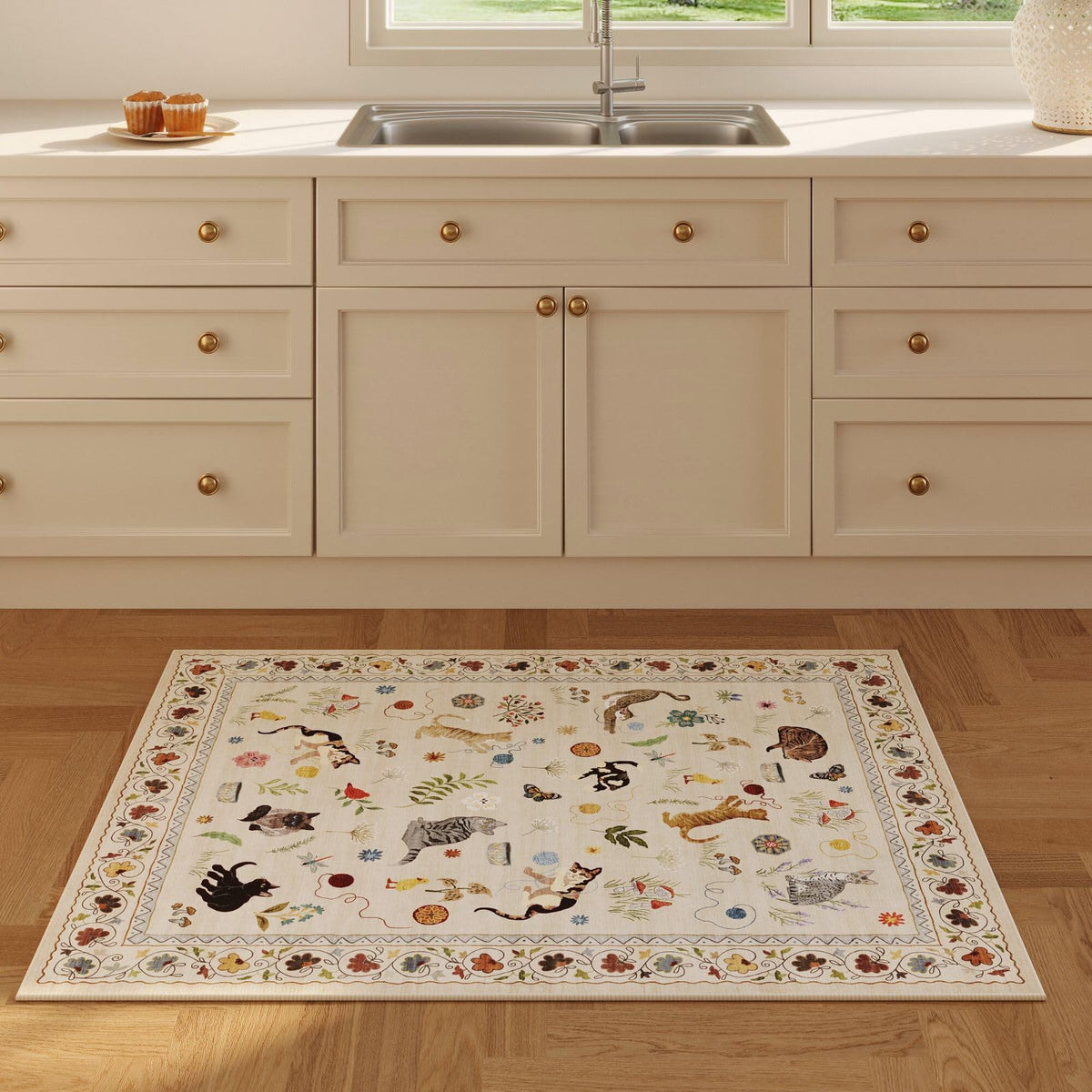 Rugcomf low-pile entryway rug blends comfort and practicality.