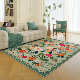 Rugcomf low-profile pile keeps furniture easy to slide.