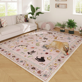 Rugcomf machine-washable rug with soft fibers for easy cleaning and fresh looks.