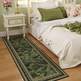 Rugcomf non-slip back coating keeps the rug secure on smooth floors