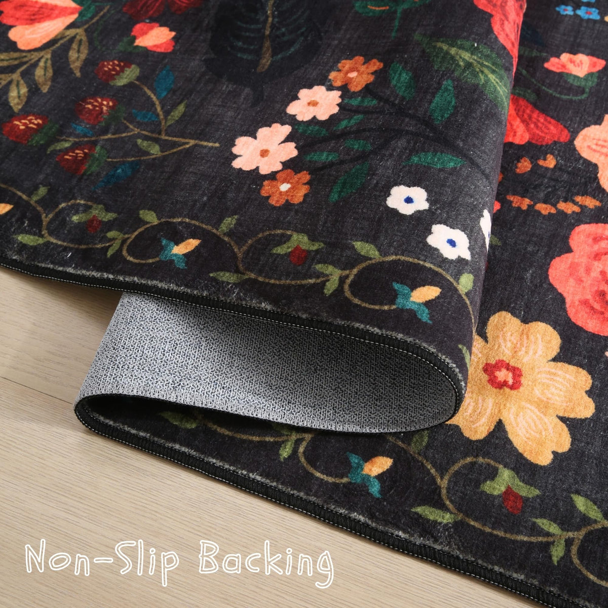 Rugcomf round rug non-slip backing for secure placement on floors
