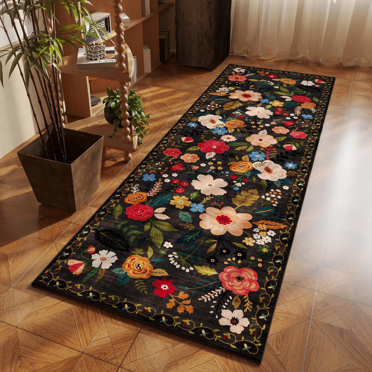 Rugcomf runner digital print detail captures rich texture and color.