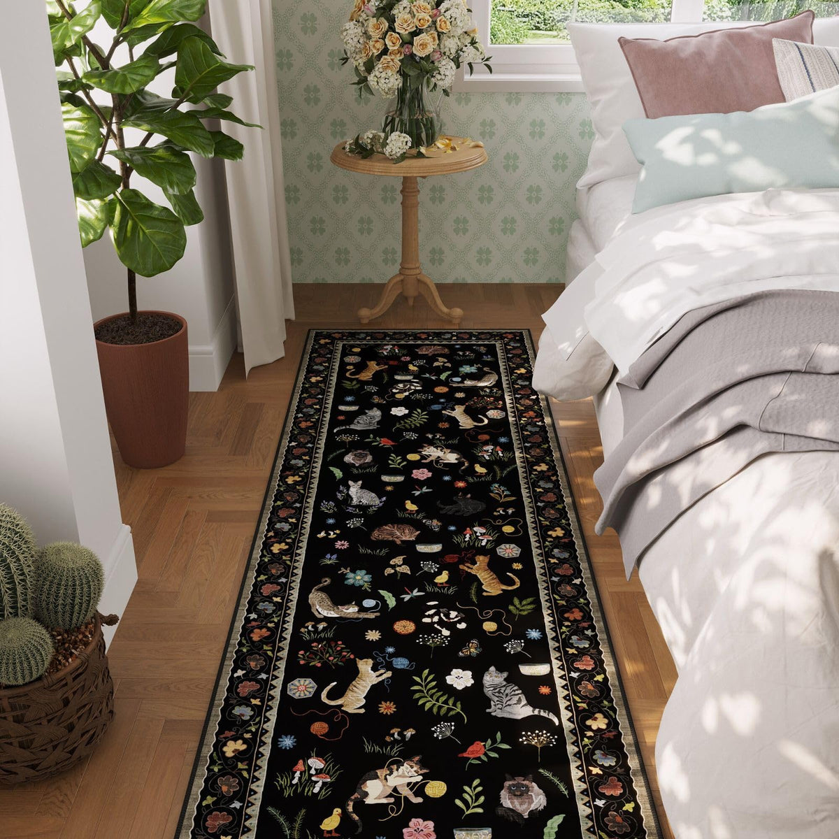 Rugcomf Runner rubber backing keeps the rug in place on most floors.