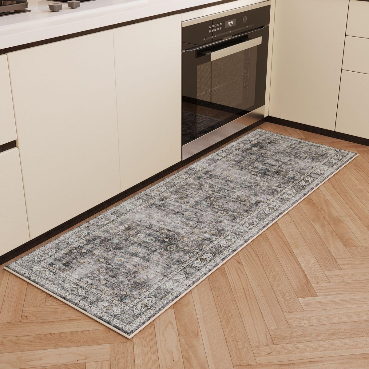 Rugcomf Runner Rug versatile for entryways, kitchens and bedrooms.