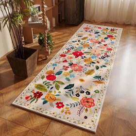 Rugcomf Runner Rug washable care demonstrating cold wash and air-dry convenience.
