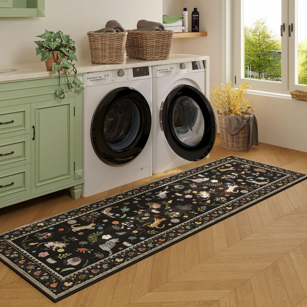 Rugcomf Runner washable rug easy to clean for daily messes.