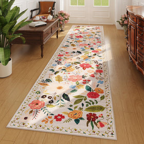 Rugcomf hallway runner beige with non-slip backing for safe, high-traffic areas
