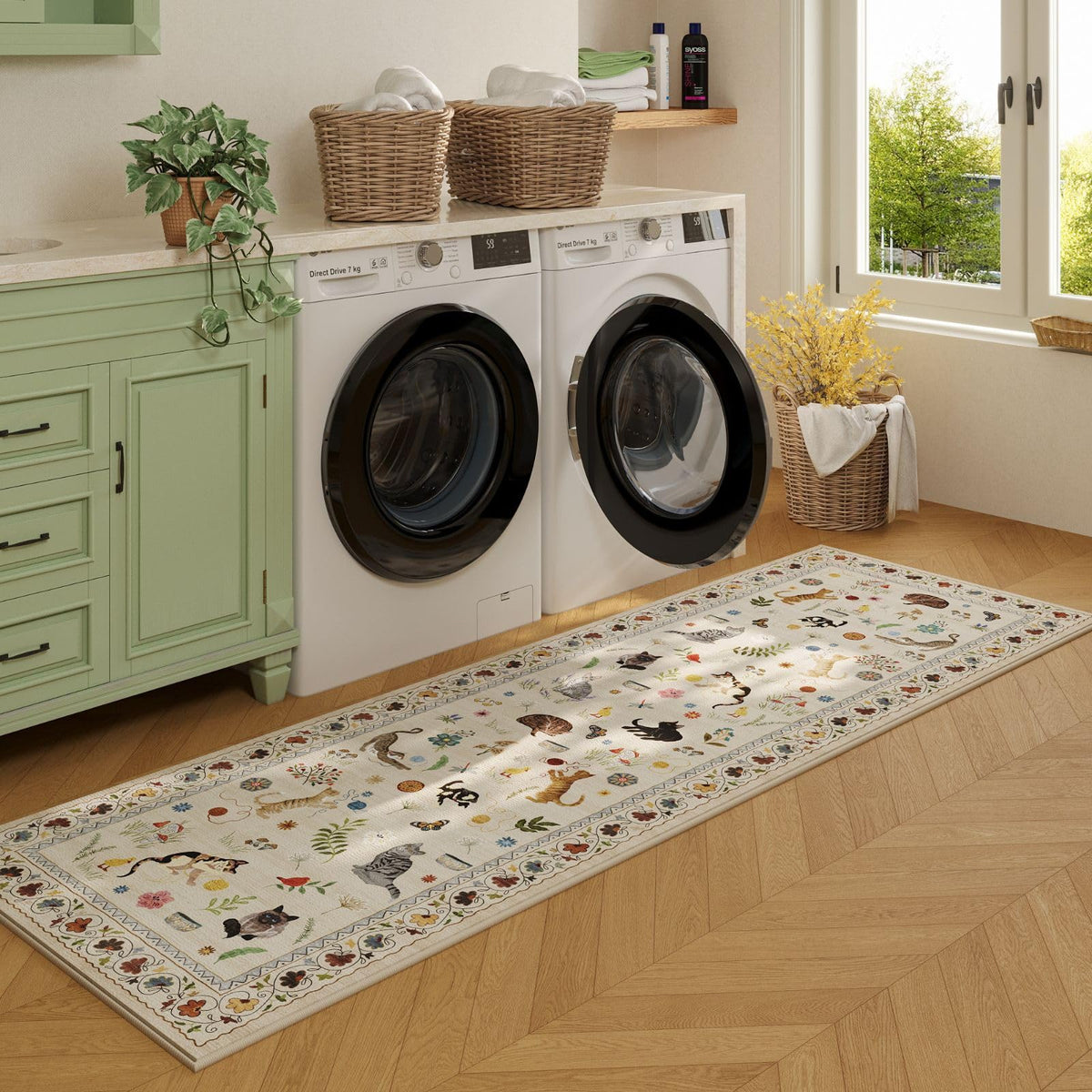 Rugcomf soft durable fibers offer gentle underfoot feel.