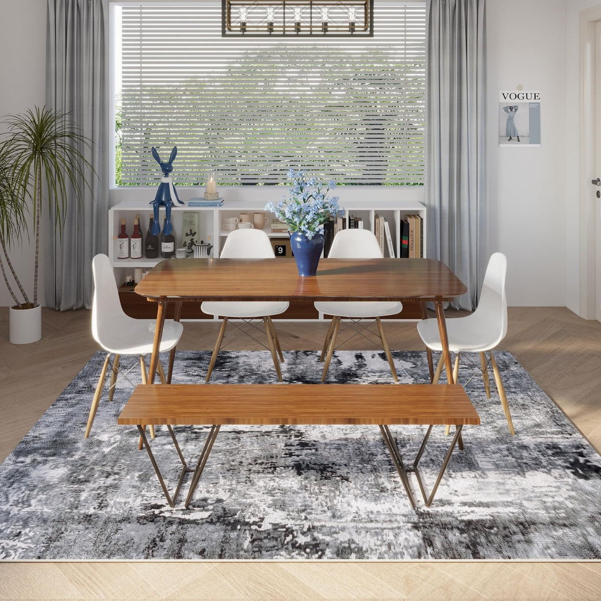 Rugcomf non-slip backing visible on the rug to prevent slipping during family activities.