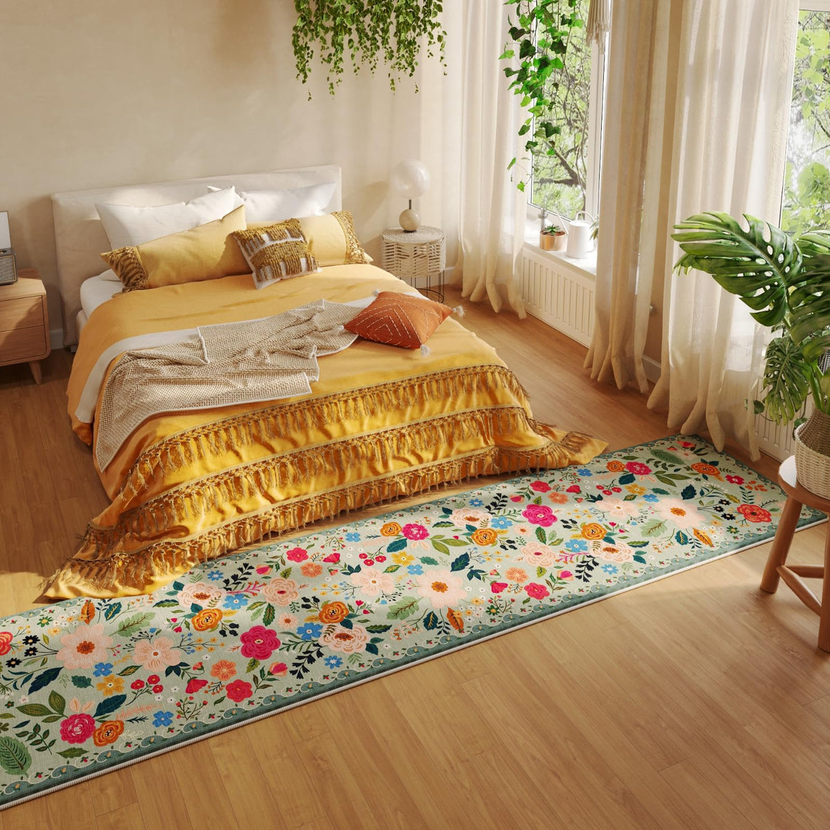 Rugcomf soft faux wool fibers deliver cozy underfoot in hallways and bedrooms.