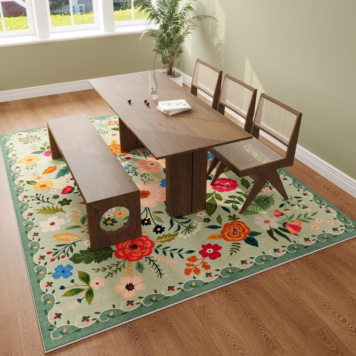 Rugcomf soft faux-wool fibers feel luxurious underfoot.