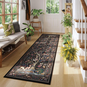 Rugcomf tree of life runner close-up weave highlights durable polyester fibers