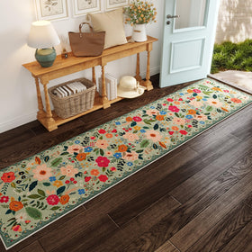 Rugcomf vintage medallion green runner adds timeless style to any room.