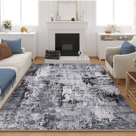 Rugcomf 8x10 washable boho rug close-up shows soft faux-wool texture for cozy feet.