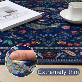 Rugcomf washable entryway mat blue for easy cleaning