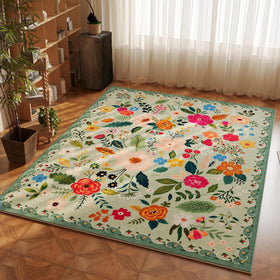 Rugcomf washability close-up shows easy stain removal and gentle care