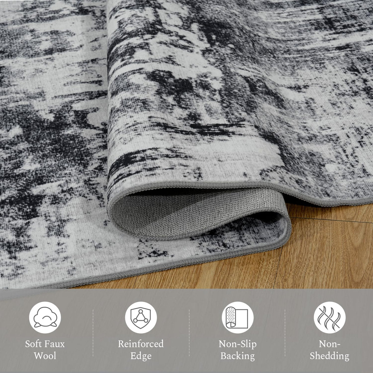 Rugflix 8x10 pet- and kid-friendly rug reduces mess cleanup