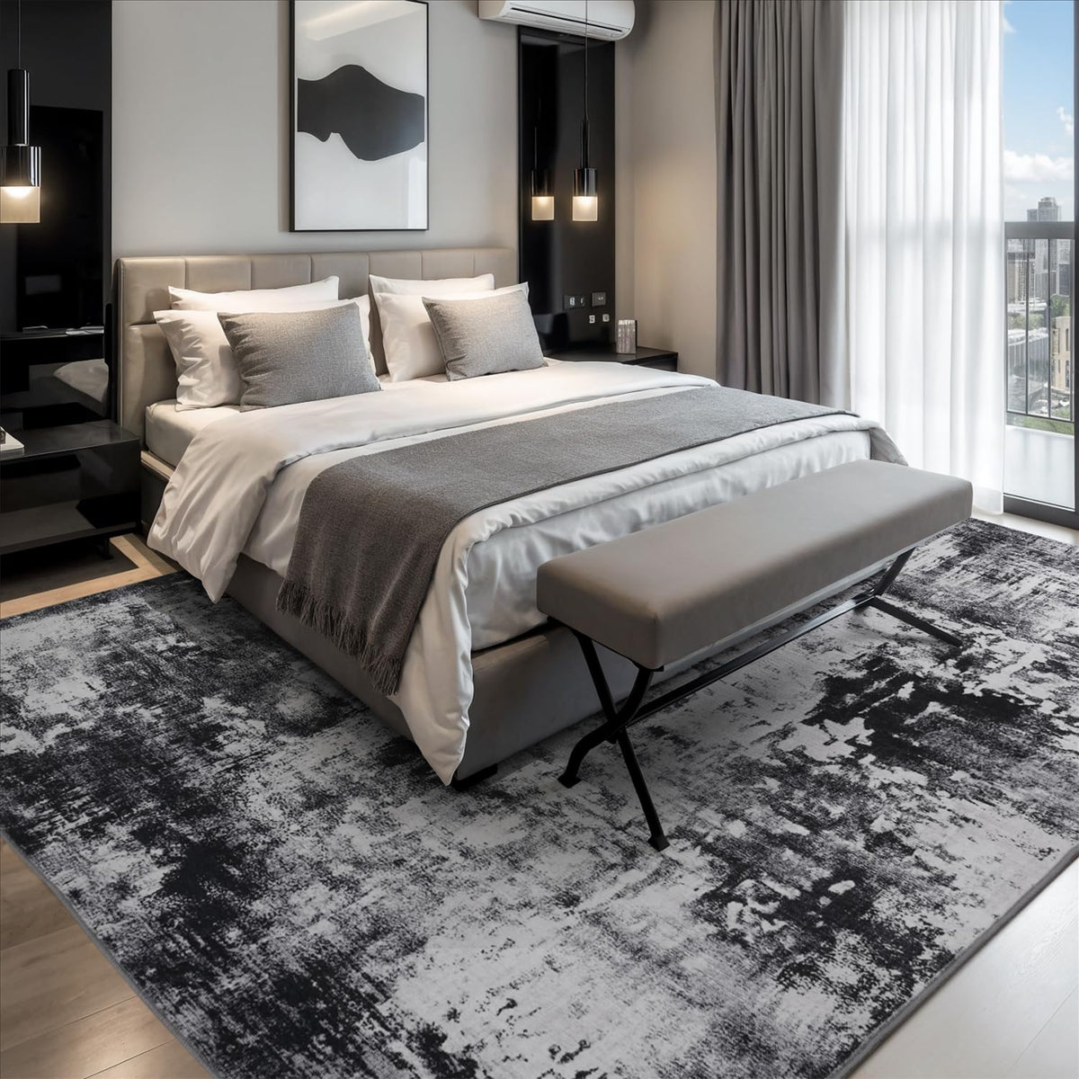 Rugflix 8x10 stain-resistant fiber maintains color and cleanliness in busy spaces