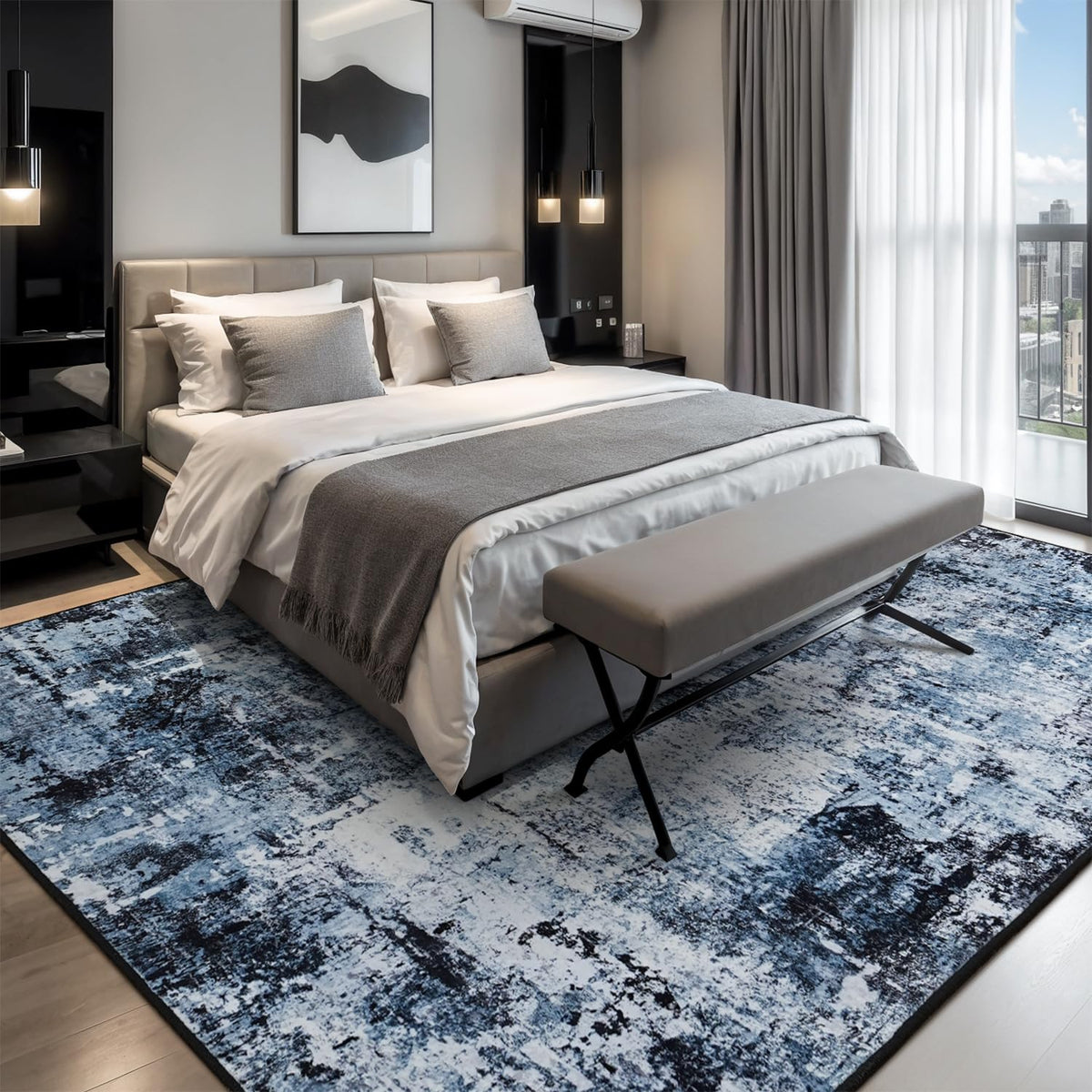 Rugflix washable rug closeup shows dense fibers for easy cleaning and durability.