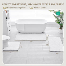 Ruggnovea machine washable bath mat for easy cleaning.
