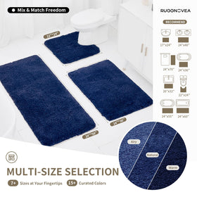 Ruggnovea microfiber bath mat absorbs moisture quickly for a dry floor.