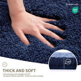 Ruggnovea non-slip backing keeps rug in place on tile, wood, or laminate.
