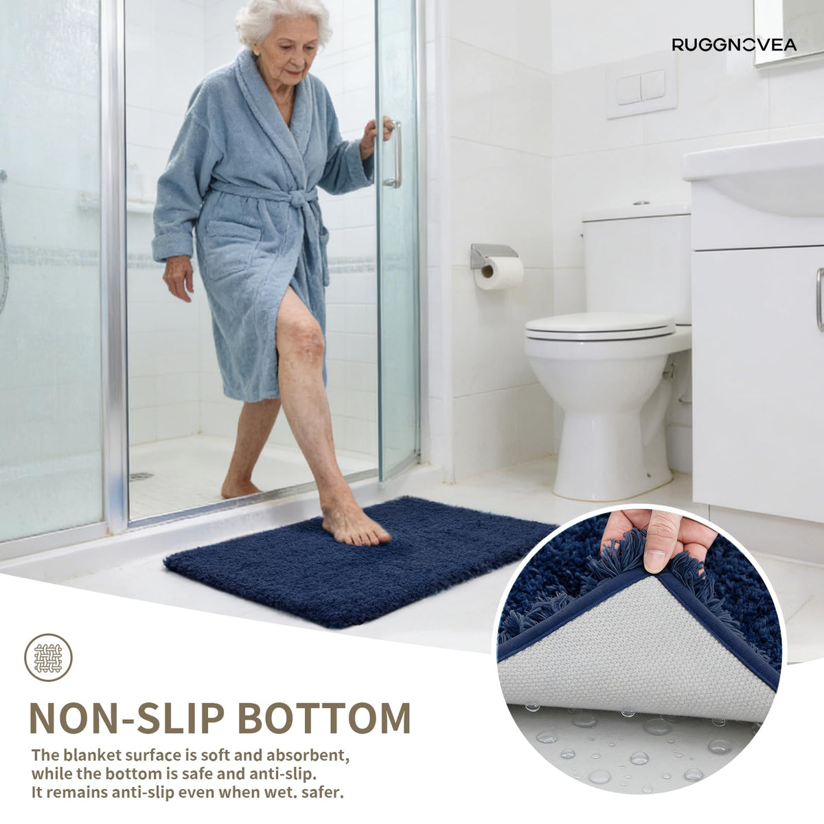 Ruggnovea thick plush pile adds luxurious comfort underfoot.