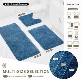 Ruggnovea ultra-thick microfiber bath mat delivers plush comfort after shower.