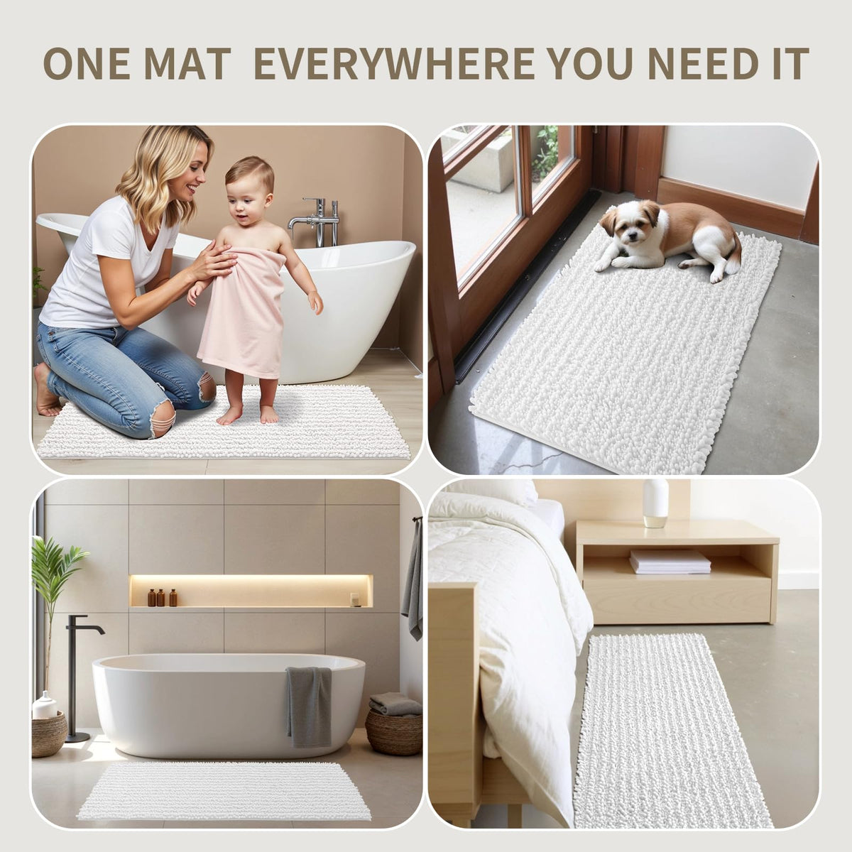 Ruggnovea versatile room mat for bedroom or living areas.
