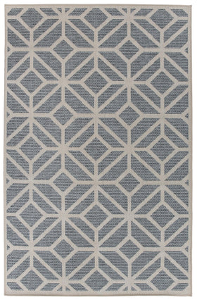 Rugshop blue contemporary geometric rug dining room scene for entertaining