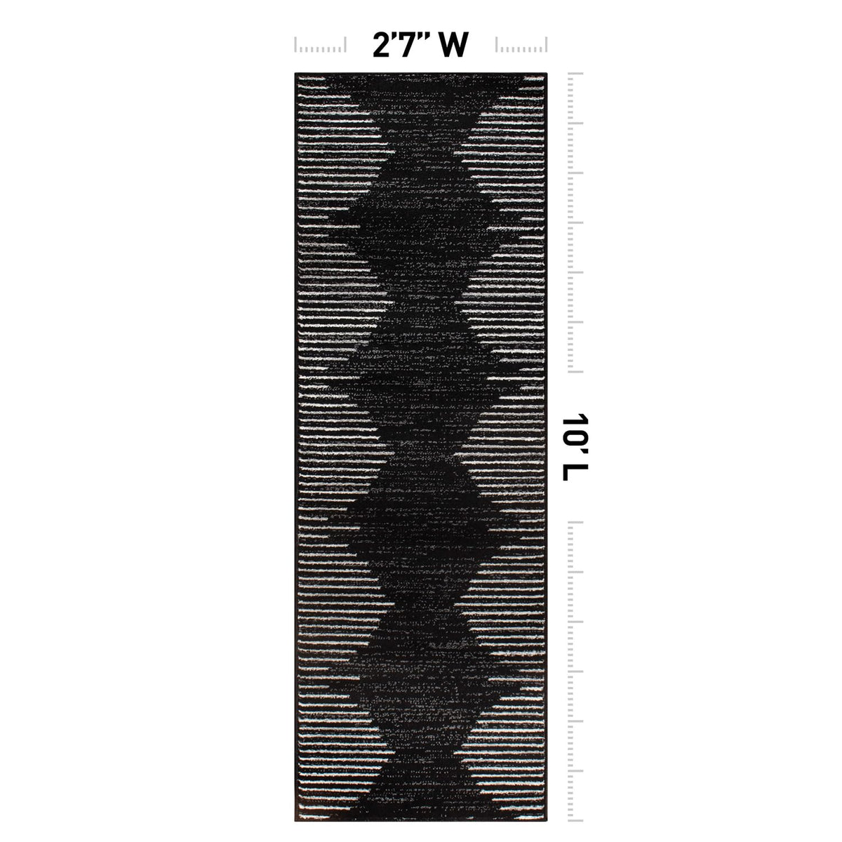 Close-up of Rugshop Bohemian Stripe runner soft plush pile underfoot