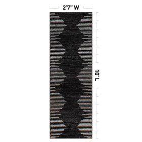 Close-up of Rugshop Bohemian Stripe runner soft plush pile underfoot