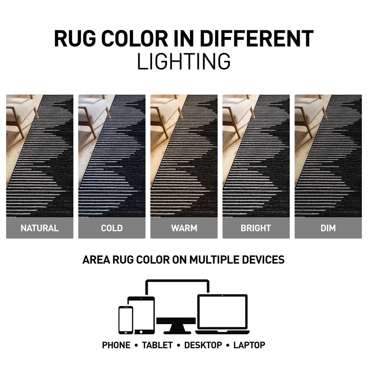 Rugshop jute backing provides stability on hard floors
