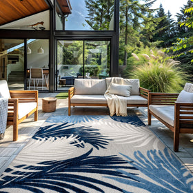 Rugshop Lucca 7-10x10 outdoor rug shown in a bright lifestyle setting.