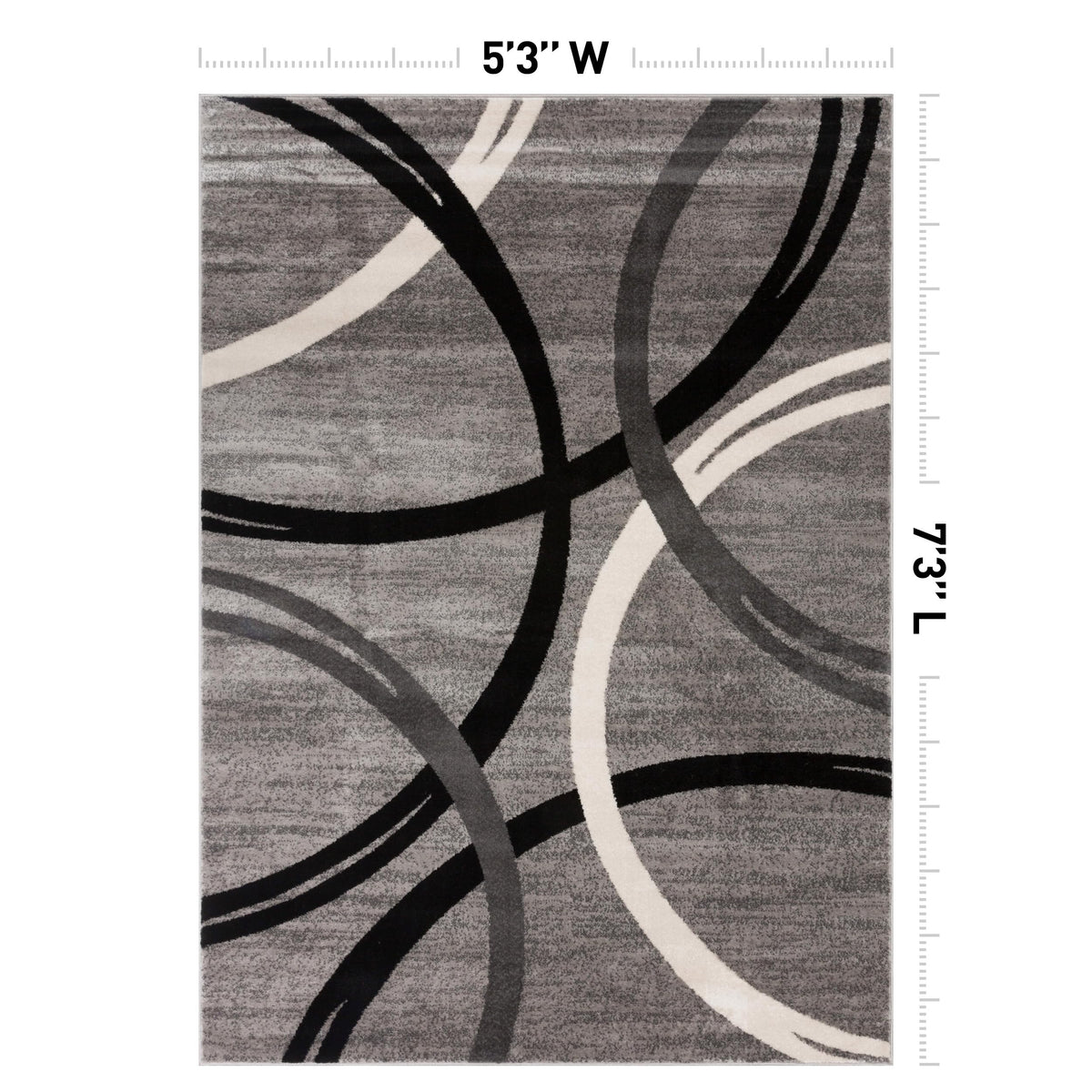 Rugshop wavy circles area rug gray provides plush underfoot comfort for busy spaces.