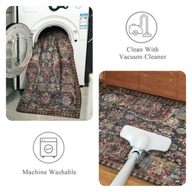 RUGSURE durable-low-pile-rust-4x6 rug suitable for living rooms.