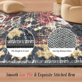 RUGSURE non-slip-backing rust-4x6 rug keeps high-traffic areas secure.