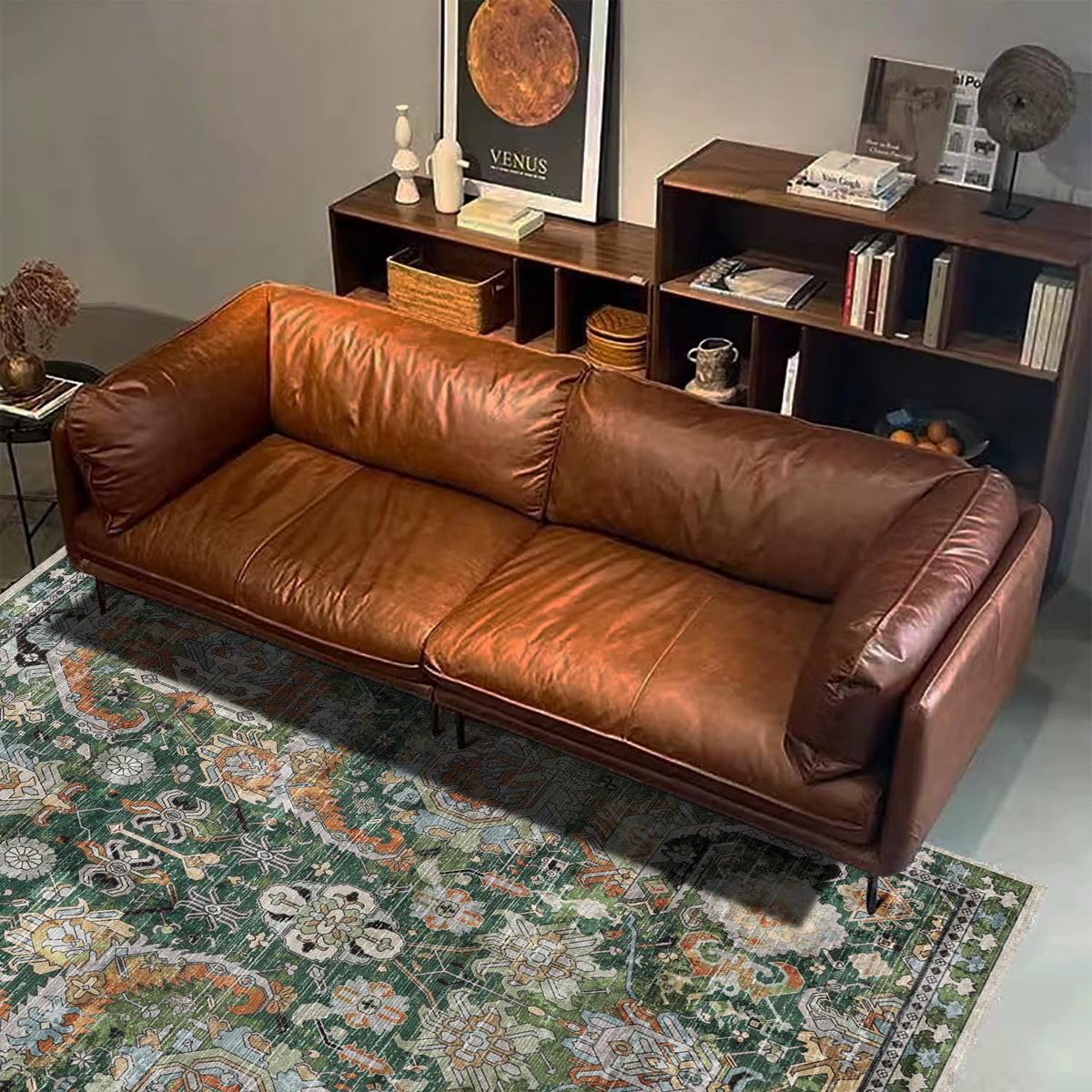RUGSURE vintage tribal design adds timeless style with warm earth tones.