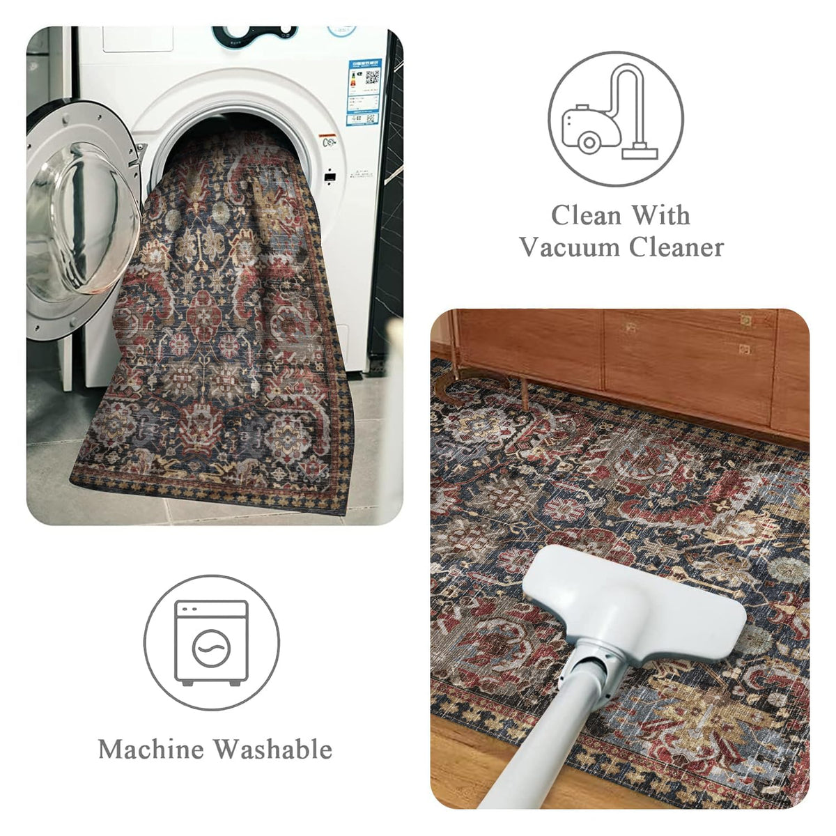 RUGSURE vintage tribal medallion design adds warm timeless style