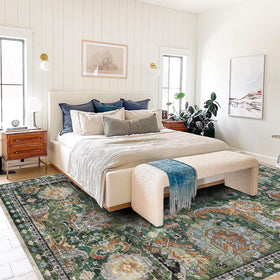 RUGSURE foldable washable rug rolls out flat without creases