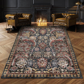 RUGSURE washable area rug rust 4x6 with non-slip backing for busy living rooms.