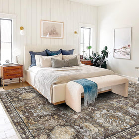 RUGSURE washable rug with warm tones enhances cozy spaces while staying easy to clean.
