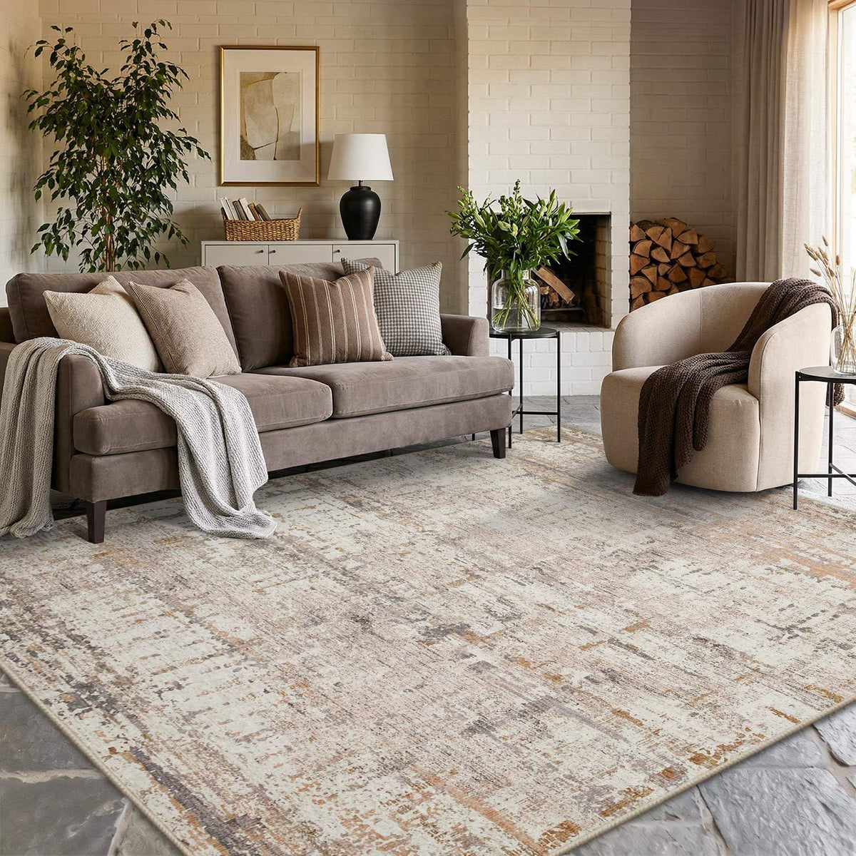 Rugxara rug with non-slip backing to prevent slipping in busy areas.