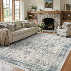 Rugxara boho vintage blue 5x7 rug adds timeless style to living spaces